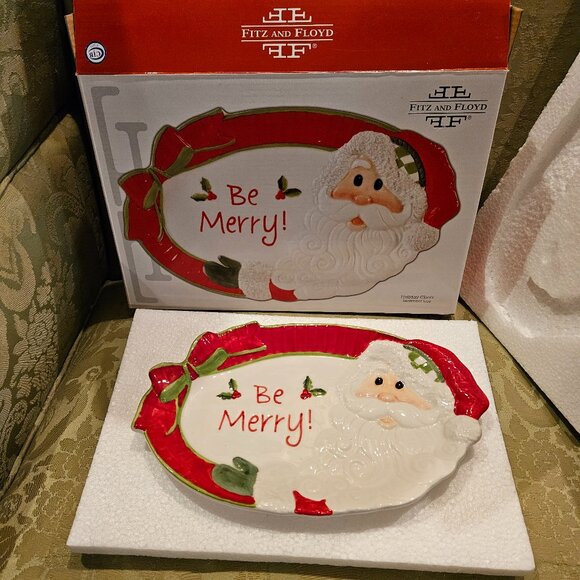 NWT:  Fitz & Floyd Vintage Christmas Tray - Picture 2 of 7